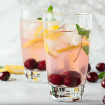 glass of infused water.