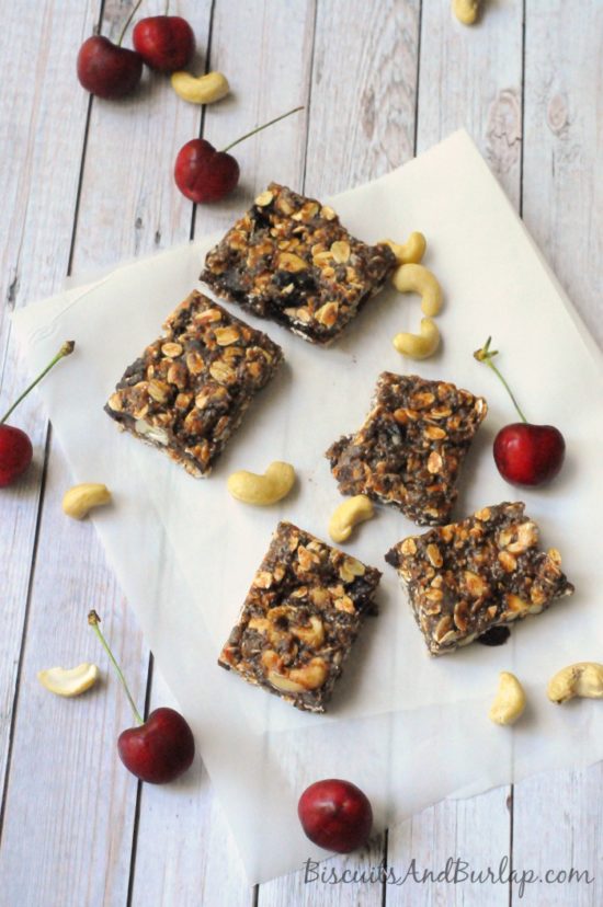 healthy snacks with chia seeds, oats, and almond butter from Biscuits & Burlap