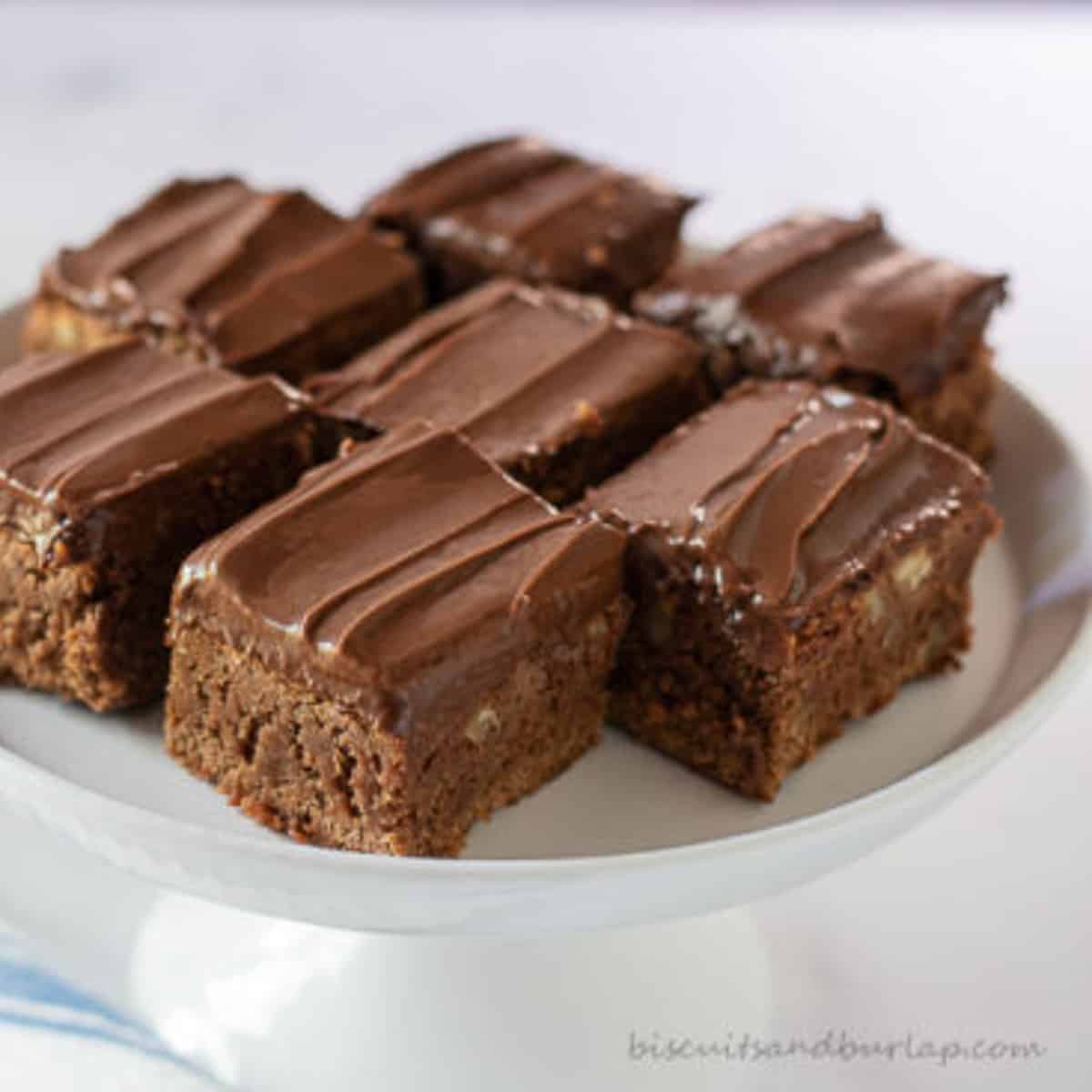 brownies on plate.