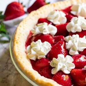Strawberry Pie is quick and easy. From BiscuitsandBurlap.com