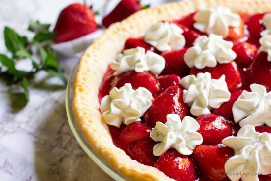 Strawberry Pie is quick and easy. From BiscuitsandBurlap.com