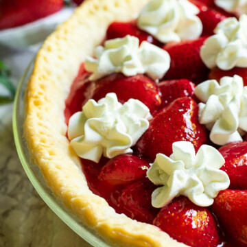 Strawberry Pie is quick and easy. From BiscuitsandBurlap.com