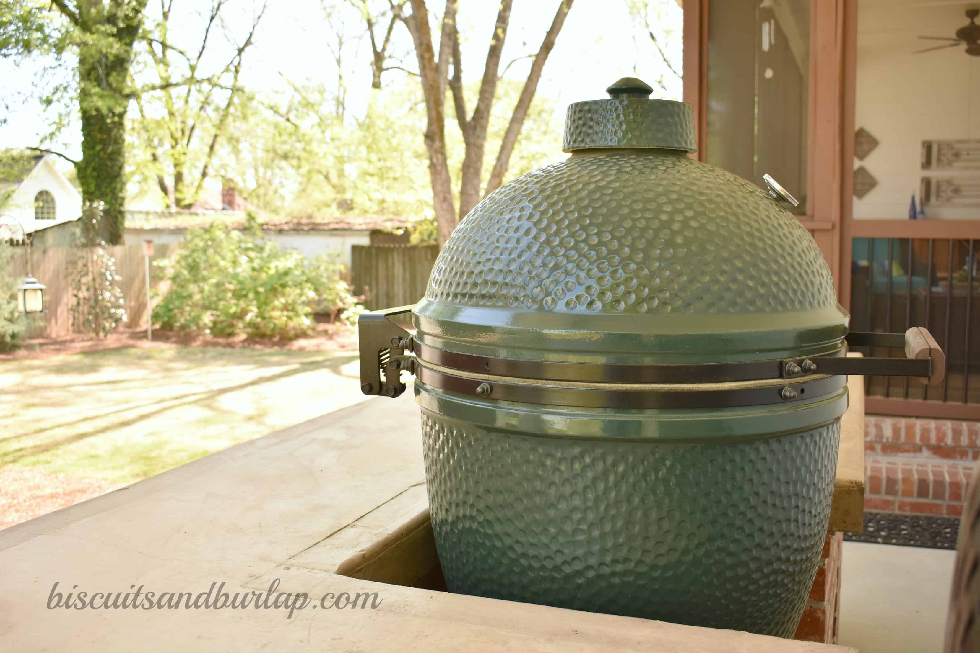 big green egg we use to make smoked fish