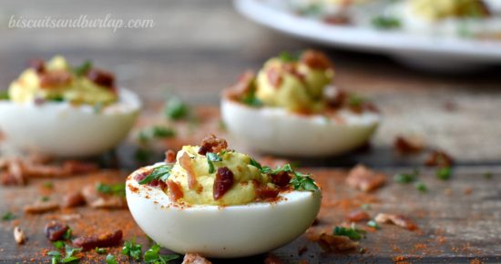 close up of jalapeno deviled eggs