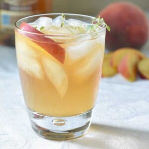 grilled peach bourbon cocktail.