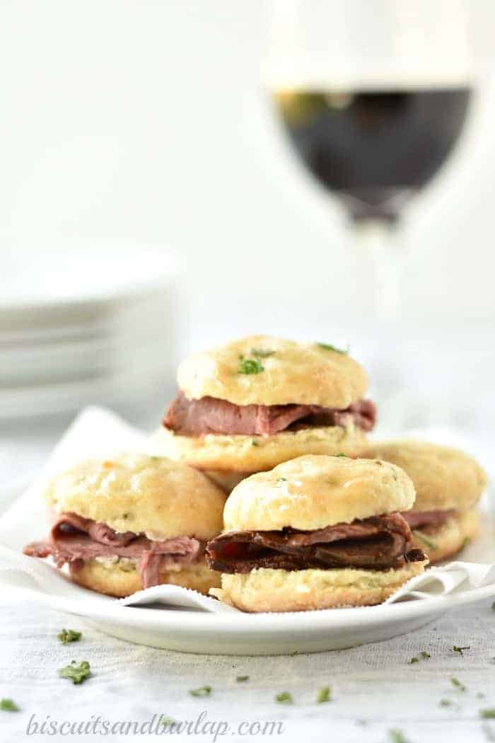 These mini biscuits filled with beef are a great party food.