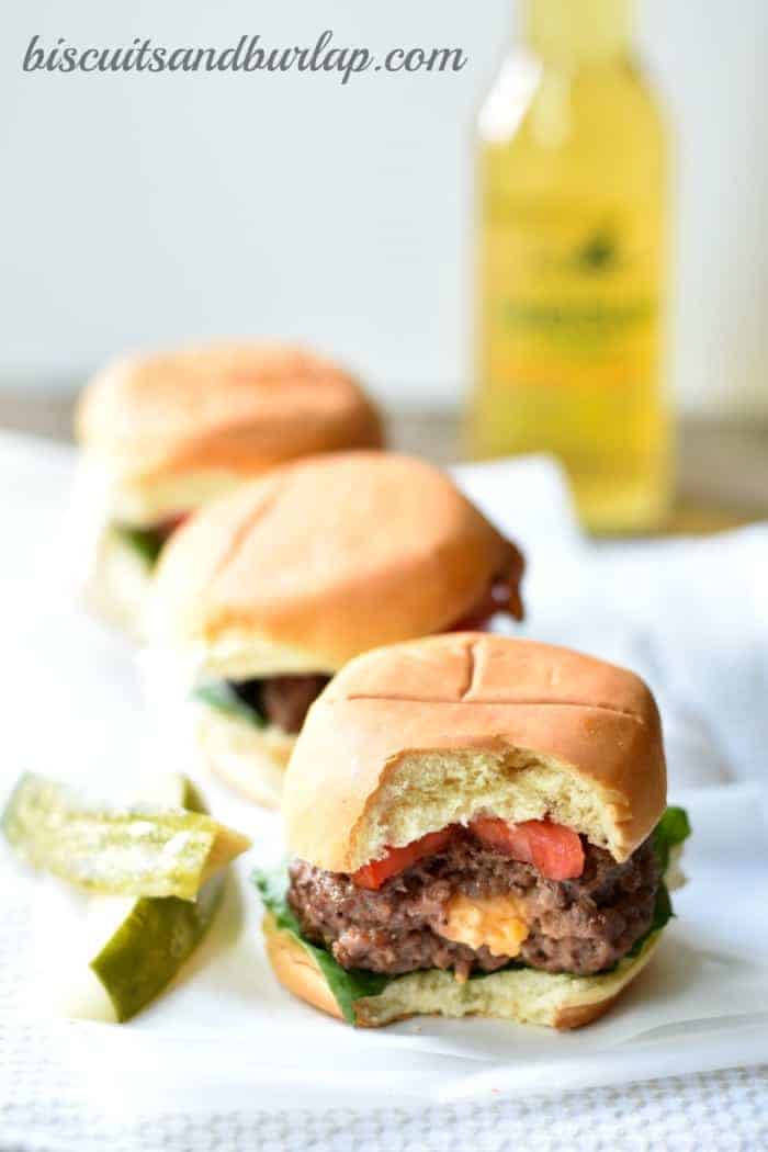 pimento cheese burger sliders