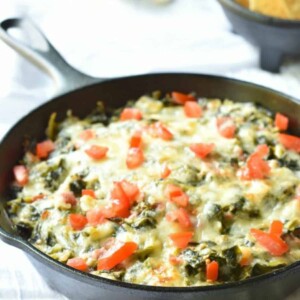 collard dip in skillet.