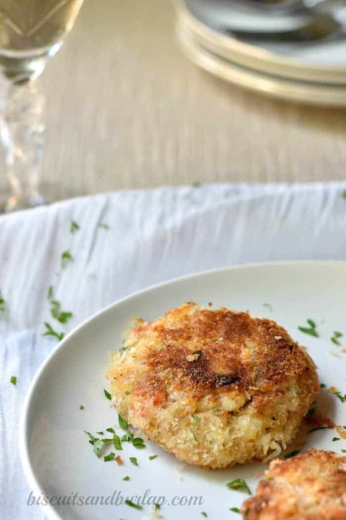 Crab Cakes with Cajun Cream Sauce are so easy from BiscuitsandBurlap.com