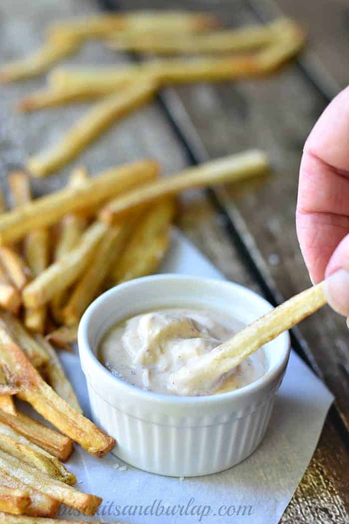 Homemade French Fries with Creole Aioli from BiscuitsandBurlap.com