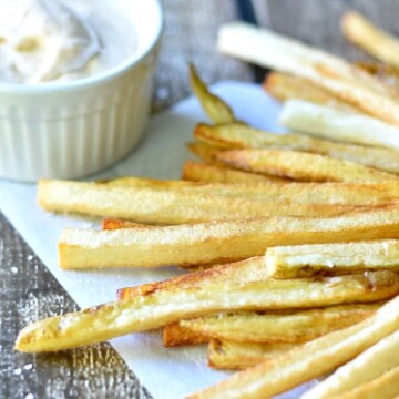 Homemade French Fries with Creole Aioli from BiscuitsandBurlap.com