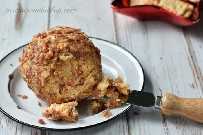 Cheese Ball with Pimento Cheese from BiscuitsandBurlap.com