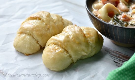 Homemade parmesan crescent rolls are easy enough for beginning bakers from BiscuitsandBurlap.com