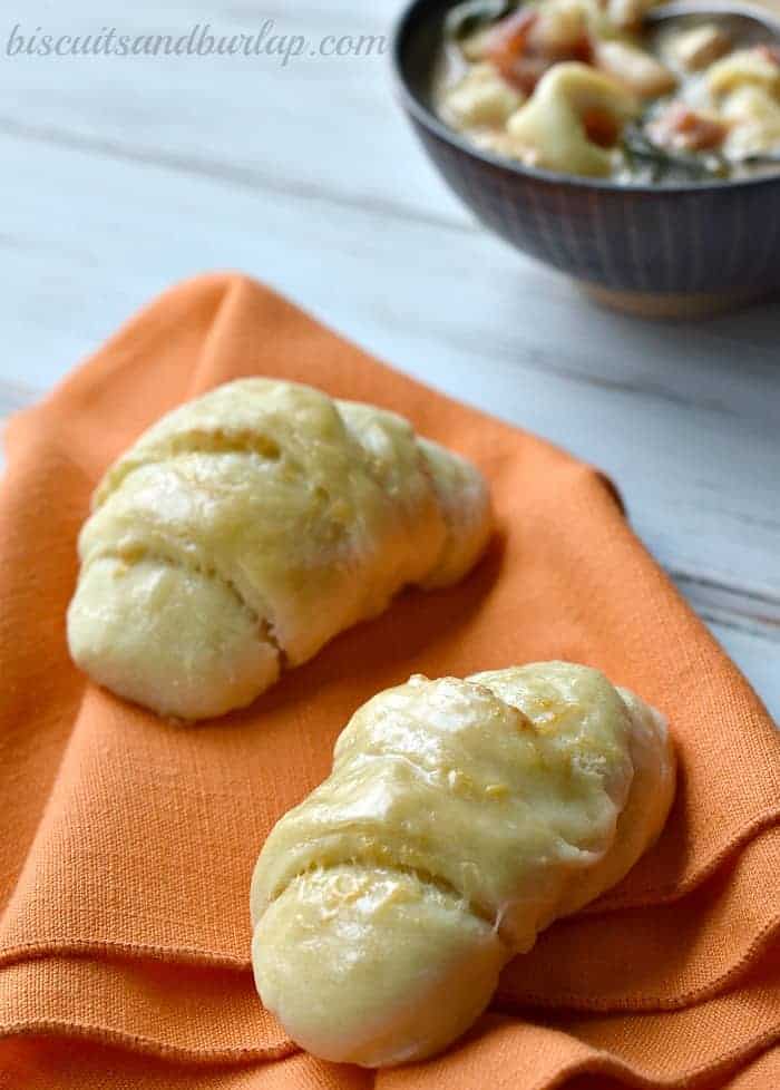 Homemade parmesan crescent rolls are easy enough for beginning bakers from BiscuitsandBurlap.com