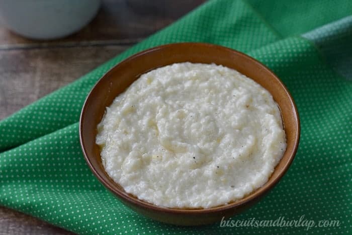 Gouda Grits with Cajun Spice are a versatile side dish from BiscuitsandBurlap.com