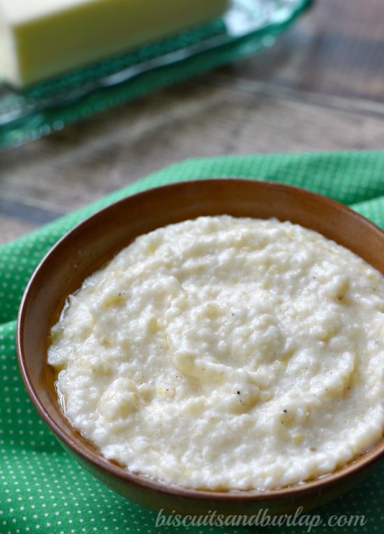 Gouda Grits with Cajun Spice are a versatile side dish from BiscuitsandBurlap.com