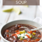 pin of black bean soup with ham