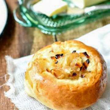 bialy with butter dish.