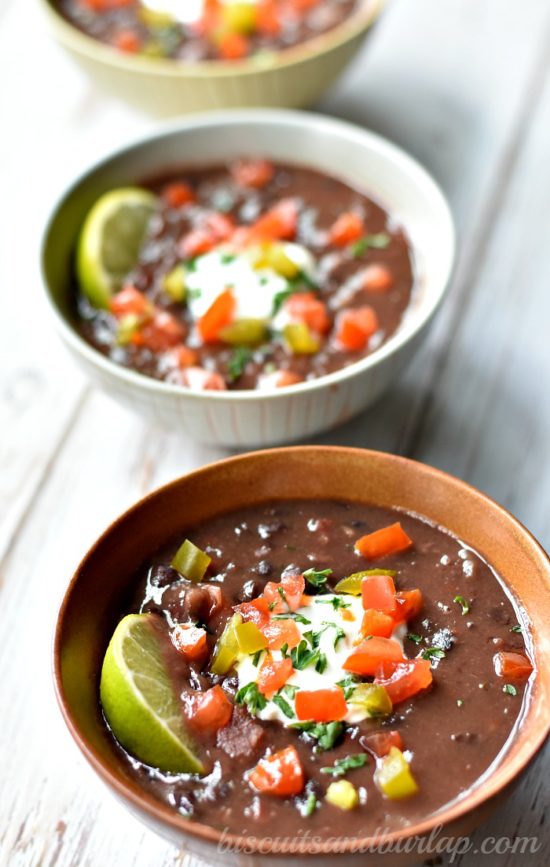 Black Bean Soup is delicious with ham or without