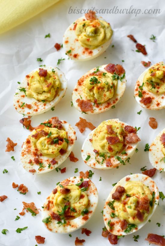 Deviled eggs with a twist from BiscuitsandBurlap.com