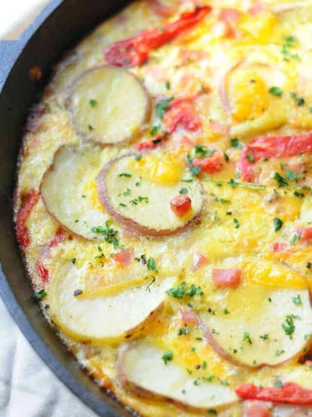 Leftover Ham & Potato Frittata Biscuits & Burlap