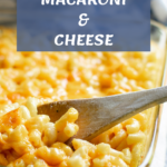 pin image of old fashioned baked mac and cheese