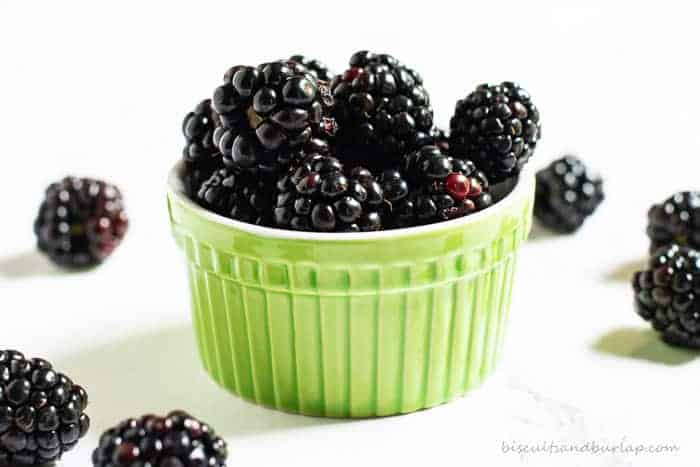 Easy homemade blackberry syrup from BiscuitsandBurlap.com