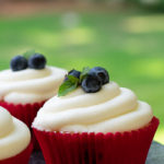 blueberry cupcakes with cream cheese frosting from BiscuitsandBurlap.com