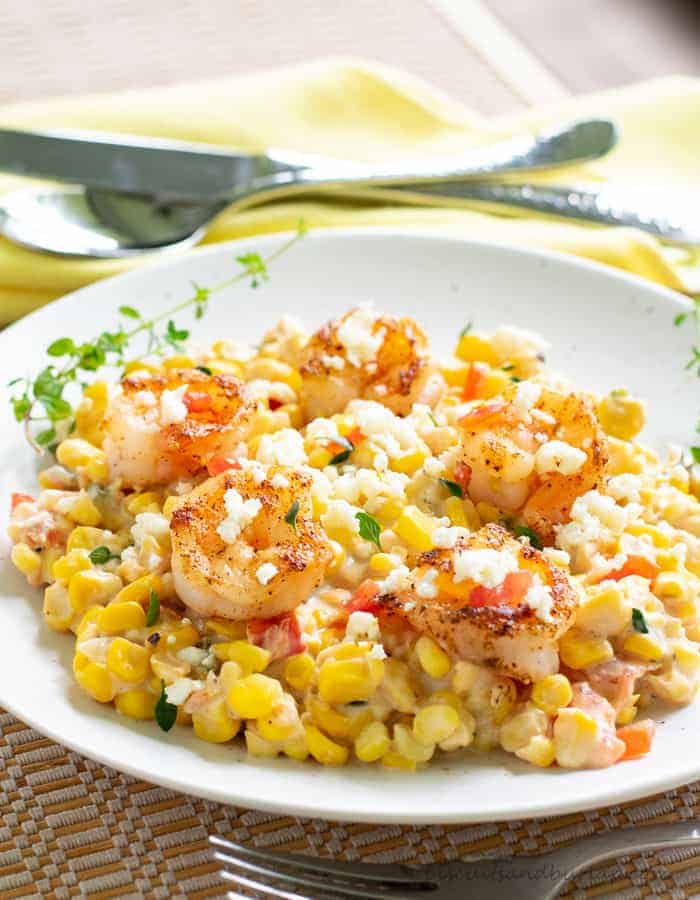 fresh corn with shrimp