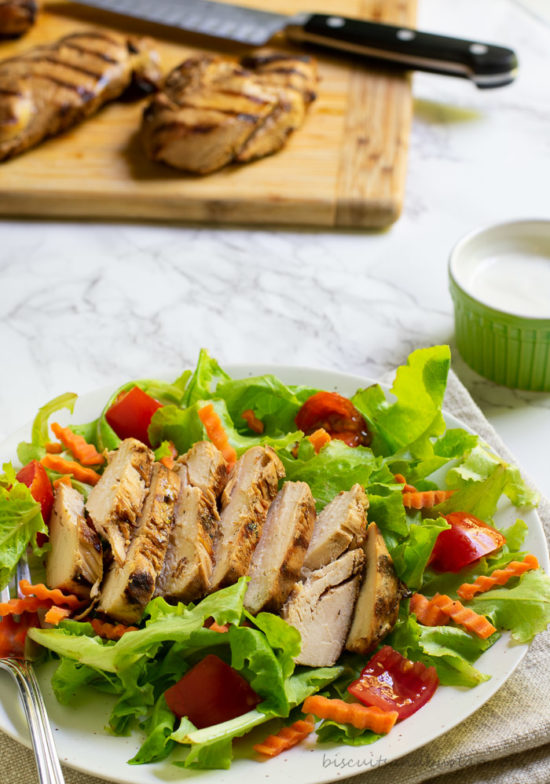Marinated chicken breasts are grilled and then make the perfect entree, salad or sandwich