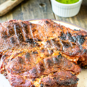 grilled chuck roast on plate.