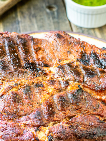 grilled chuck roast on plate.