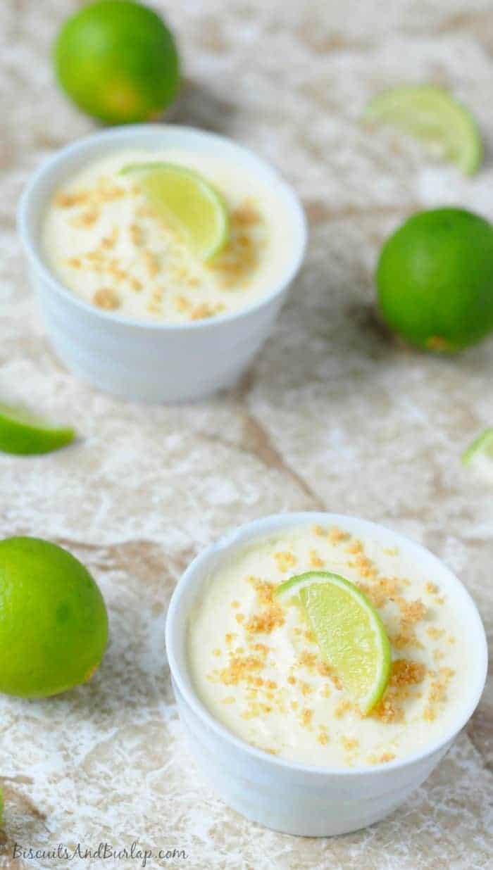 Key Lime Pie Pudding Shots from Biscuits and Burlap