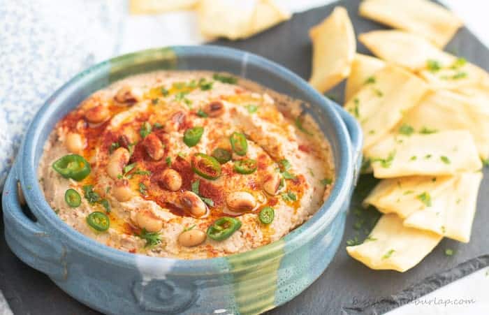 Blackeyed Pea Hummus makes a fun, southern appetizer.