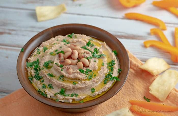 Blackeyed Pea Hummus makes a fun, southern appetizer.