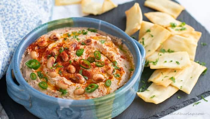 Blackeyed Pea Hummus makes a fun, southern appetizer.
