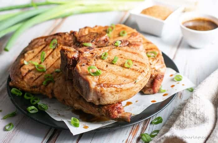 Grilled pork chops with cajun seasoning stay tender with brining