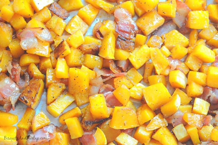 Maple Bourlbon Butternut Squash with Bacon