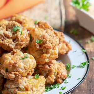 chorizo sausage balls on plate
