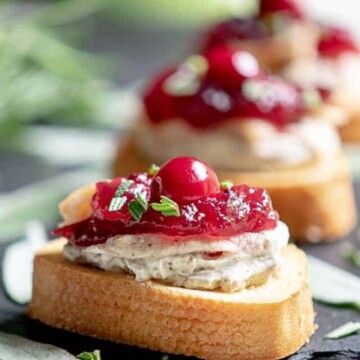 Turkey Crostini are a great way to use leftover turkey and cranberry sauce