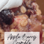 apple berry crisp with recipe title in text overlay