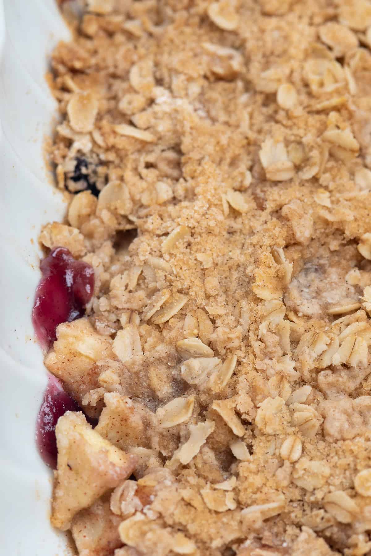 close up of apple crisp