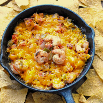 jambalaya dip in skillet.