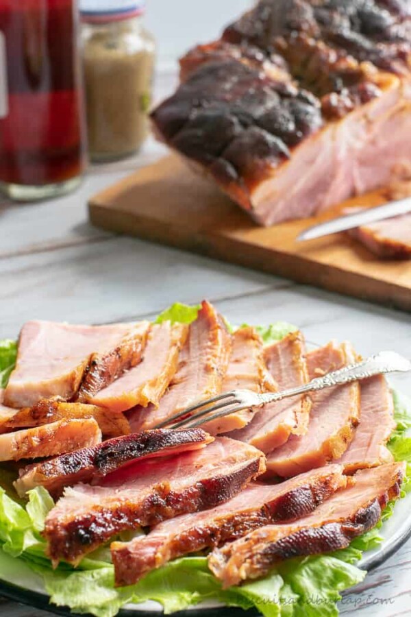 Smoked Ham on Big Green Egg