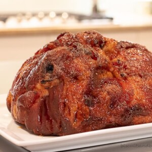 Complete instructions for smoking ham (non-spiral-sliced) on the Big Green Egg