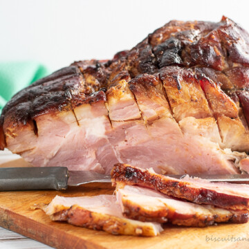 Complete instructions for smoking ham (non-spiral-sliced) on the Big Green Egg