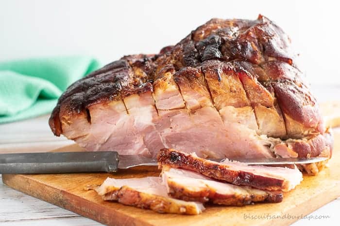 Complete instructions for smoking ham (non-spiral-sliced) on the Big Green Egg