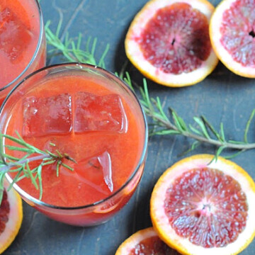 Blood Orange Bourbon Cocktail with Rosemary Simple Syrup