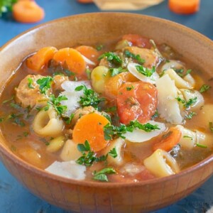 Italian Sausage Soup is a hearty soup full of flavorful vegetables and pasta.