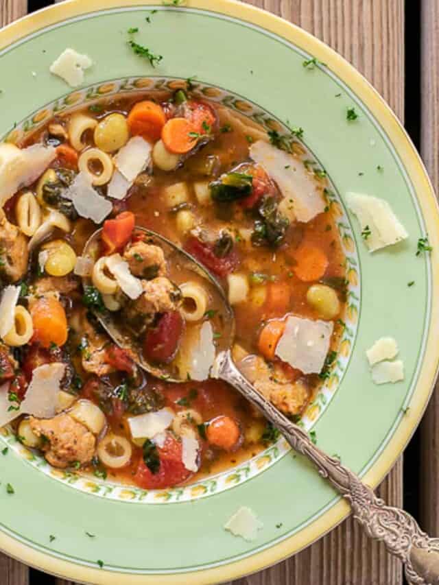 Healthy Italian Sausage Soup Biscuits & Burlap